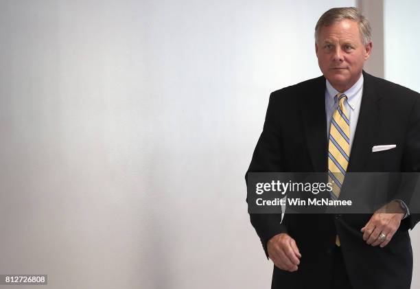 Sen. Richard Burr , chairman of the Senate Select Committee on Intelligence, arrives for a closed committee meeting July 11, 2017 in Washington, DC....