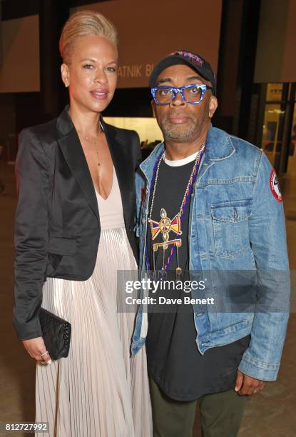 Spike Lee and Tonya Lewis Lee attend the opening of the "Soul Of A Nation: Art In The Age of Black Power" exhibition at the Tate Modern on July 11,...