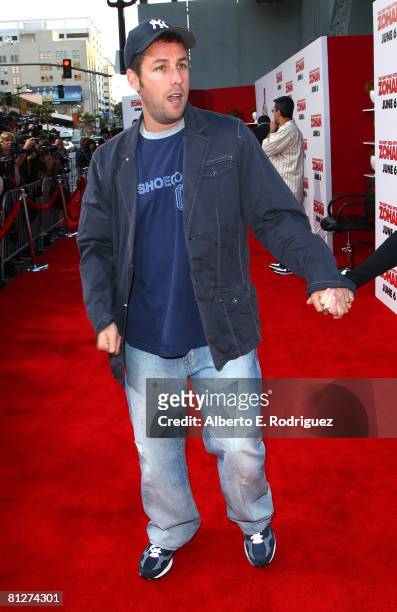 Actor Adam Sandler arrives at the premiere of Sony Pictures 'You Don't Mess With The Zohan' held at Grauman's Chinese Theater on May 28, 2008 in...