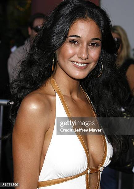 Actress Emmanuelle Chriqui arrives at the "I Now Pronounce You Chuck and Larry" premiere at the Gibson Amphitheatre and CityWalk Cinemas on July 12,...