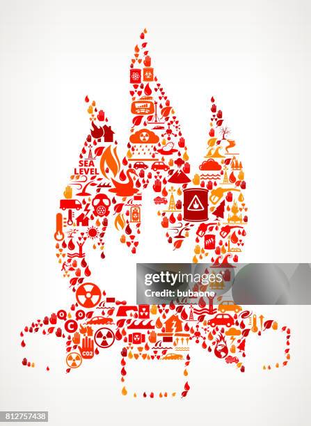 camp fire global warming climate change vector pattern - fire pattern stock illustrations
