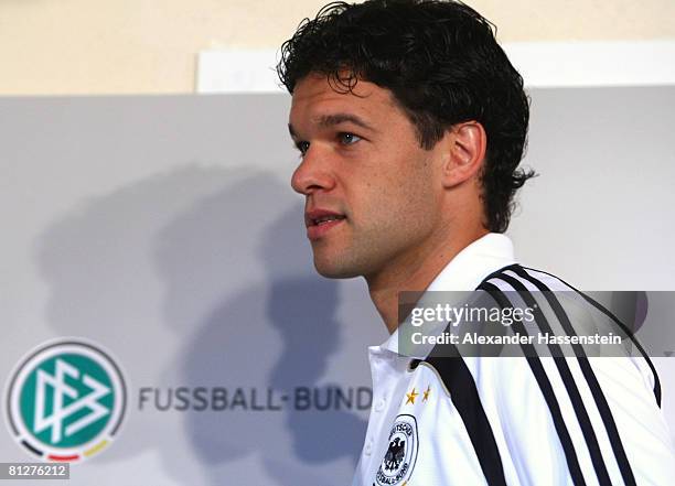 Michael Ballack of Germany arrives for a press conference at the Son Moix stadium on May 29, 2008 in Mallorca, Spain.