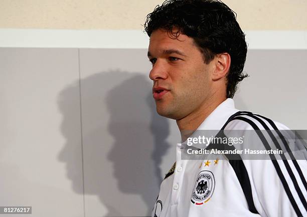 Michael Ballack of Germany arrives for a press conference at the Son Moix stadium on May 29, 2008 in Mallorca, Spain.
