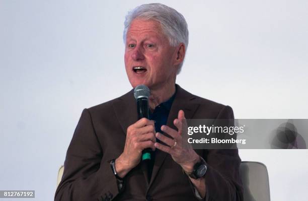 Former U.S. President Bill Clinton speaks during the World Coffee Producers Forum in Medellin, Colombia, on Tuesday, July 11, 2017. The World Coffee...