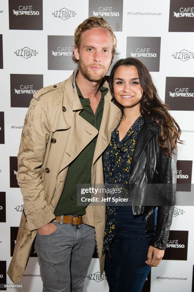 Jack Fox and Samantha Barks attend the Cafe Nespresso Soho Launch