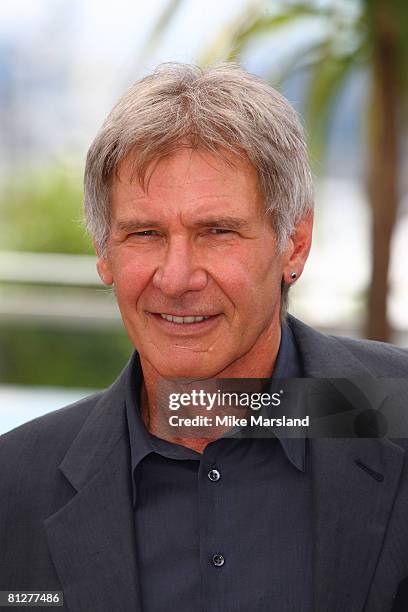 Harrison Ford attends the Indiana Jones and the Kingdom of the Crystal Skull photocall at the Palais des Festivals during the 61st Cannes...