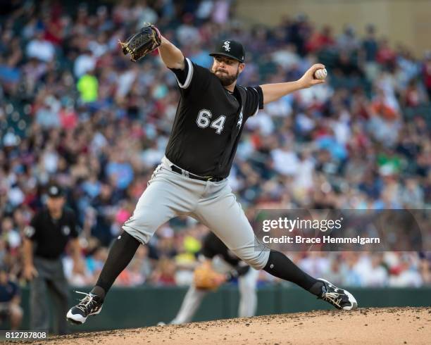 David Holmberg of the Chicago White Sox pitches against the Minnesota Twins on June 21, 2017 at Target Field in Minneapolis, Minnesota. The Twins...