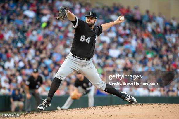 David Holmberg of the Chicago White Sox pitches against the Minnesota Twins on June 21, 2017 at Target Field in Minneapolis, Minnesota. The Twins...