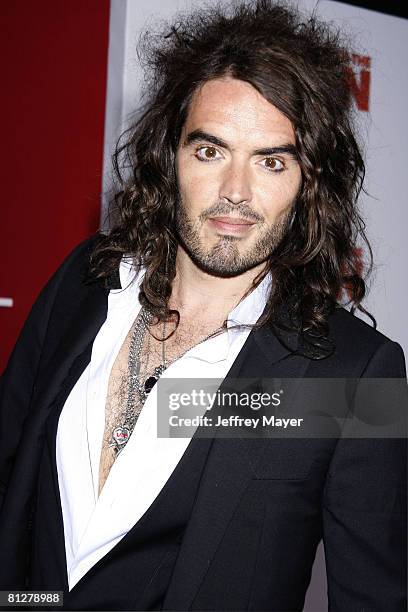 Russell Brand arrives at Sony Pictures Premiere of "You Don't Mess With the Zohan" on May 28, 2008 at Grauman's Chinese Theatre in Hollywood,...