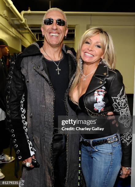 Musician Dee Snider and his wife Suzette pose during the Planet Green premiere event and concert for the television series "Battleground Earth:...