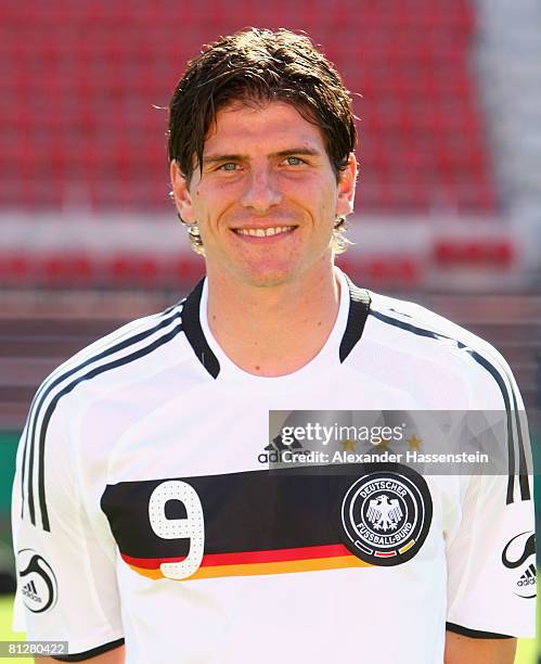 Mario Gomez of Germany poses at the team photocall at the Son Moix stadium on May 29, 2008 in Mallorca, Spain.