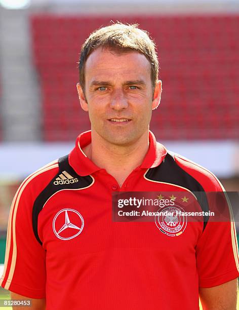 Hansi Flick, assistent coach of the German national team, poses at the team photocall at the Son Moix stadium on May 29, 2008 in Mallorca, Spain.