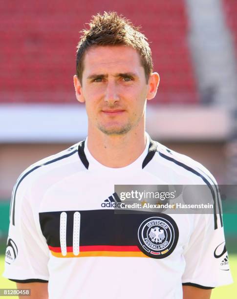 Mirolsav Klose of Germany poses at the team photocall at the Son Moix stadium on May 29, 2008 in Mallorca, Spain.