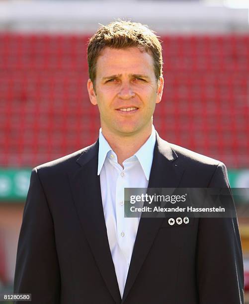 Oliver Bierhoff, manager of the German national team, poses at the team photocall at the Son Moix stadium on May 29, 2008 in Mallorca, Spain.
