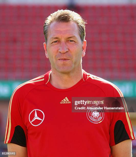 Andreas Koepke, goalkeeper coach of the German national team, poses at the team photocall at the Son Moix stadium on May 29, 2008 in Mallorca, Spain.