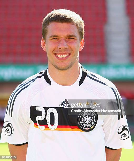 Lukas Podolski of Germany poses at the team photocall at the Son Moix stadium on May 29, 2008 in Mallorca, Spain.
