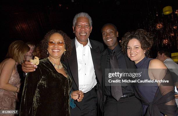 Morgan Freeman , guest, Don Cheadle and wife