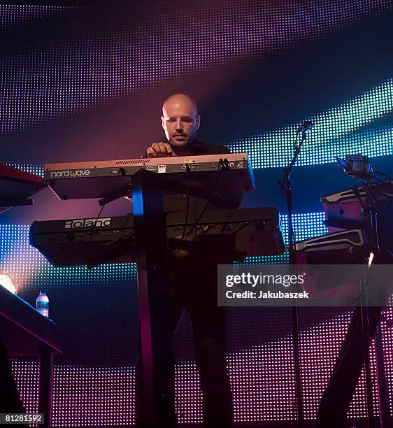 German musician Christopher von Deylen of the electro pop band Schiller performs live during a concert at the Columbiahalle on May 29, 2008 in...