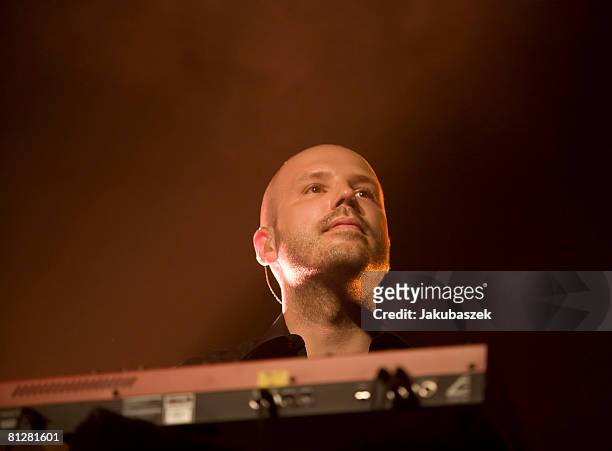 German musician Christopher von Deylen of the electro pop band Schiller performs live during a concert at the Columbiahalle on May 29, 2008 in...