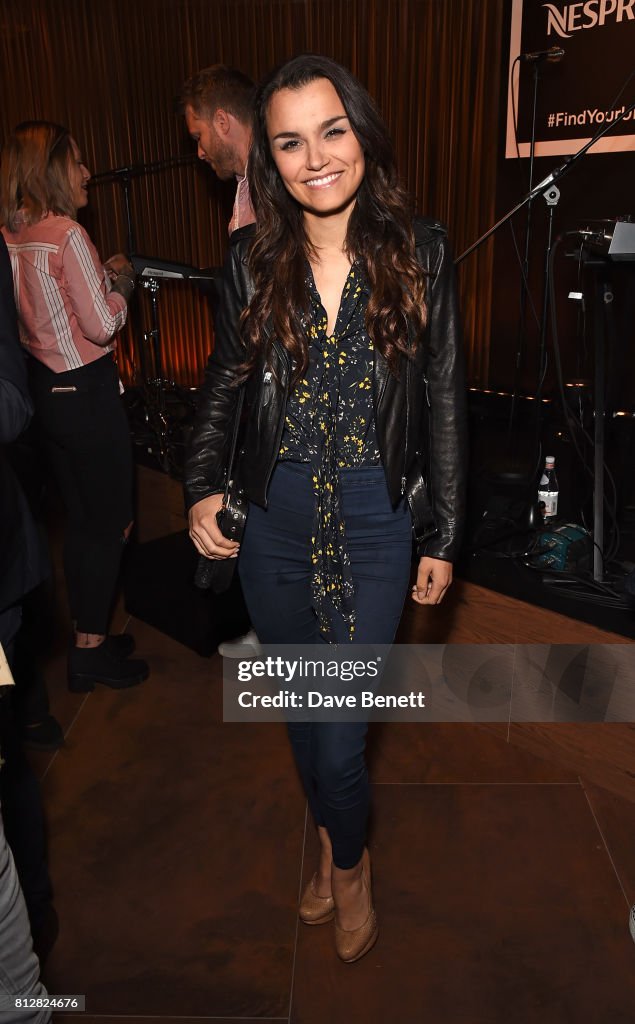 Samantha Barks attends the launch of the new Cafe Nespresso Soho on