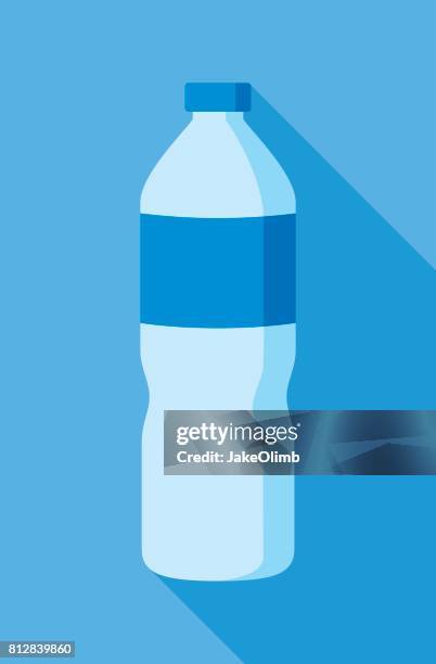 flasche wasser symbol flach - bottle water stock-grafiken, -clipart, -cartoons und -symbole