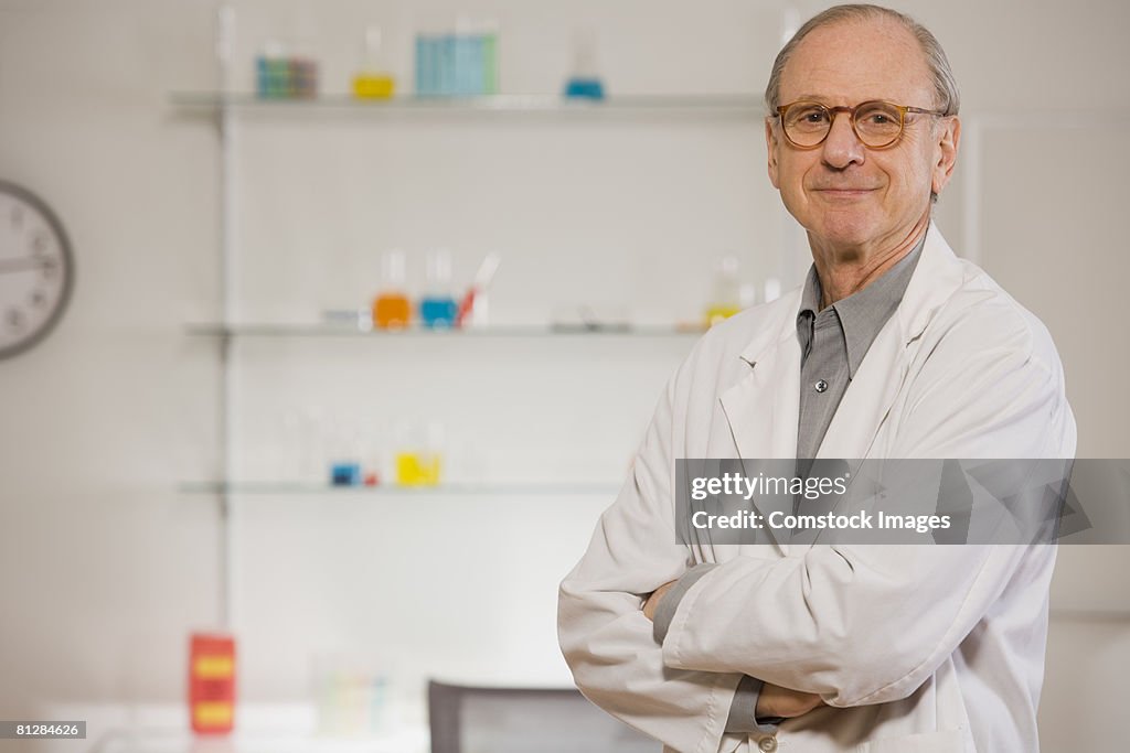 Smiling scientist in lab