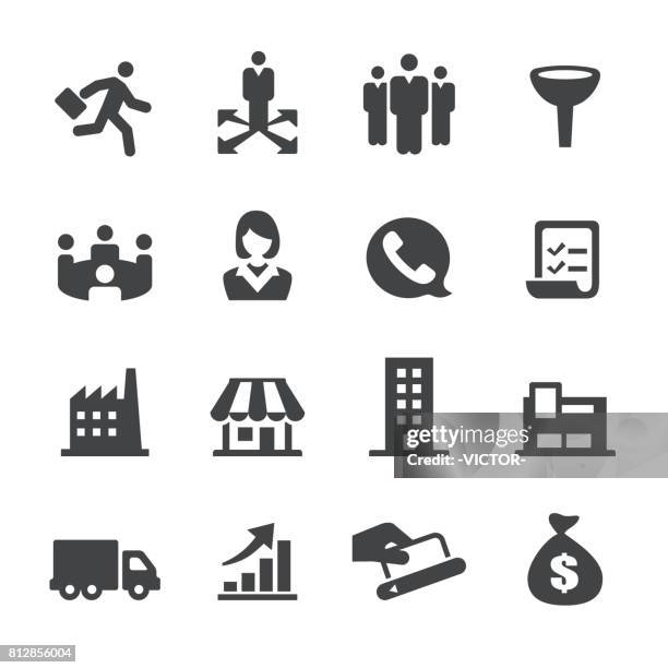 sales icons - acme series - headquarters stock illustrations