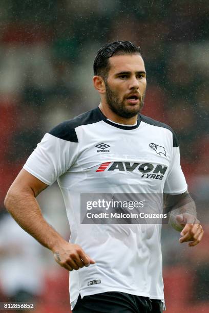 Bradley Johnson of Derby County during the pre-season friendly between Kidderminster Harriers and Derby County at Aggborough Stadium on July 11, 2017...