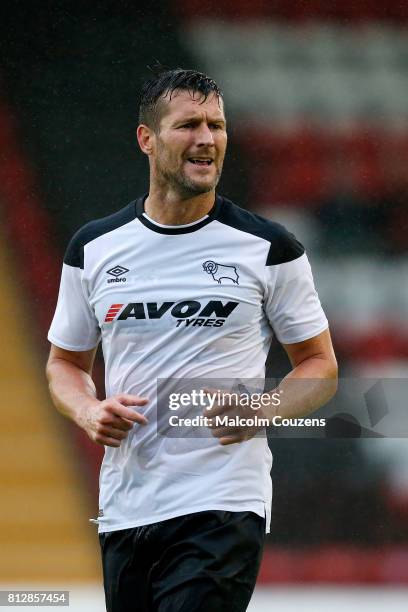 David Nugent of Derby County during the pre-season friendly between Kidderminster Harriers and Derby County at Aggborough Stadium on July 11, 2017 in...