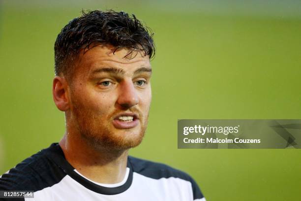 Chris Martin of Derby County during the pre-season friendly between Kidderminster Harriers and Derby County at Aggborough Stadium on July 11, 2017 in...