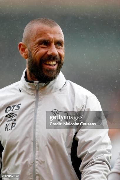 Kevin Phillips of Derby County reacts during the pre-season friendly between Kidderminster Harriers and Derby County at Aggborough Stadium on July...