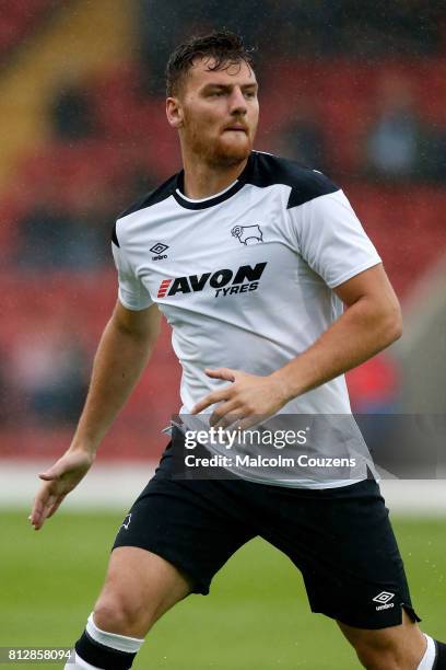 Chris Martin of Derby County during the pre-season friendly between Kidderminster Harriers and Derby County at Aggborough Stadium on July 11, 2017 in...