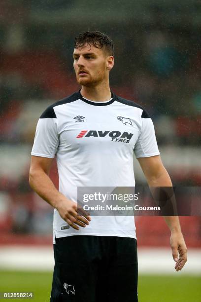 Chris Martin of Derby County during the pre-season friendly between Kidderminster Harriers and Derby County at Aggborough Stadium on July 11, 2017 in...