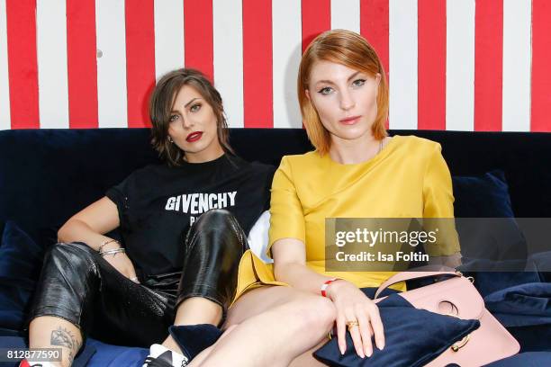 Influencer Masha Sedgwick and influencer and Blogger Lisa Banholzer during the 'True Berlin' Hosted By Shan Rahimkhan on July 11, 2017 in Berlin,...