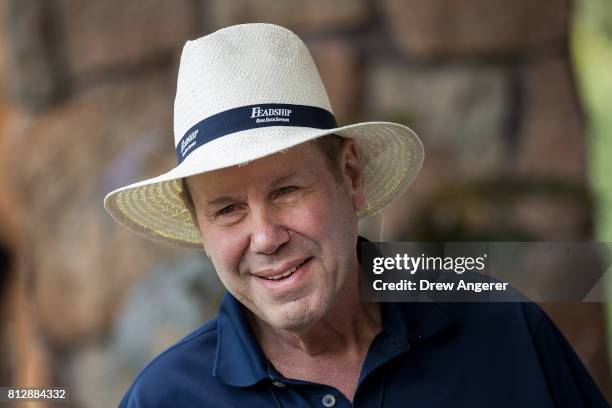 Michael Eisner, former chairman and chief executive officer of The Walt Disney Company, speaks with reporters on the first day of the annual Allen &...