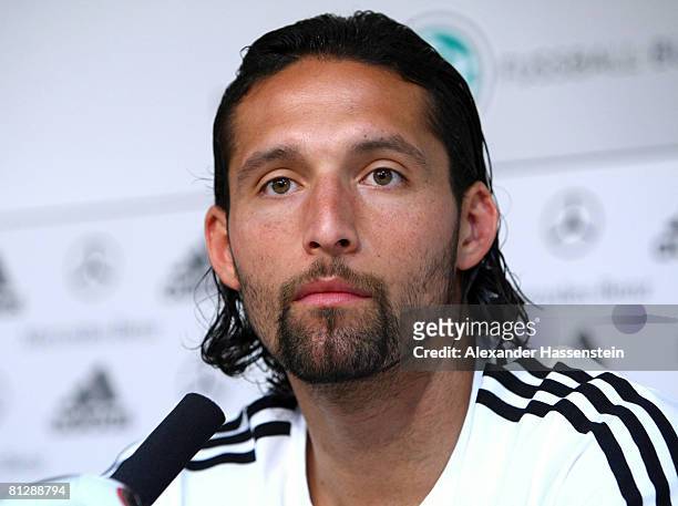 Kevin Kuranyi of Germany looks on during a press conference at the Son Moix stadium on May 30, 2008 in Mallorca, Spain.