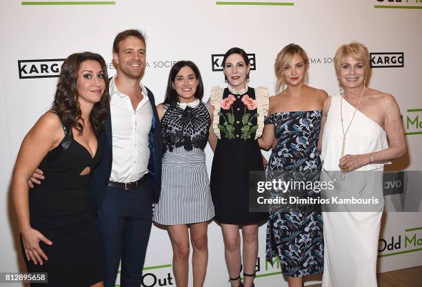 Rachel Feinstein, Sean Kleier, KK Glick, Jill Kargman, Abby Elliot and Joanna Cassidy attend The Cinema Society Hosts The Season 3 Premiere Of...