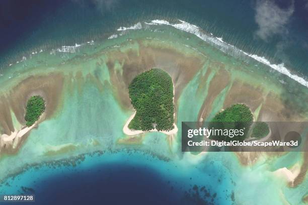 This is DigitalGlobe via Getty Images satellite imagery of Endriken Island. This island is a part of the Mili Atoll in the Marshall Islands and is...