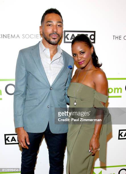 Charl Brown and Krystal Joy Brown attend The Cinema Society and Kargo host the season 3 premiere of Bravo's "Odd Mom Out" at the Whitby Hotel on July...
