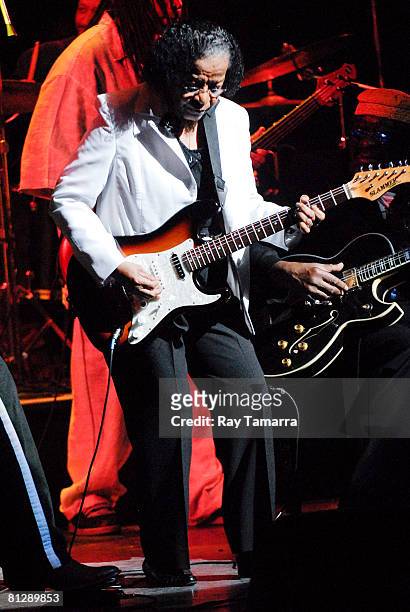 Musician Beverly "Guitar" Watson performs at the Jazz Foundation Of America's "A Great Night In Harlem" Concert at the Apollo Theater on May 29, 2008...