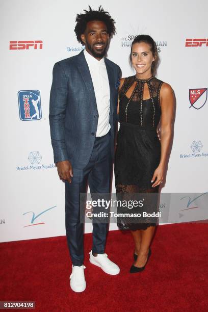 Mike Conley Jr. And Mary Peluso attend the 3rd Annual Sports Humanitarian Of The Year Awards at The Novo by Microsoft on July 11, 2017 in Los...