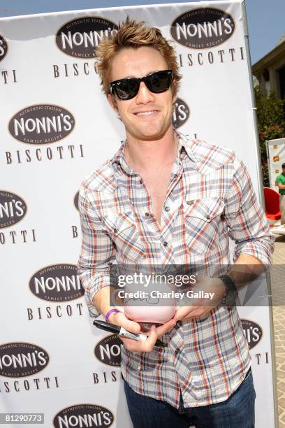 Actor Rob Buckley with Nonni's Biscotti at the Kari Feinstein MTV Movie Awards Style Lounge Day 1 at a private residence on May 29, 2008 in Los...