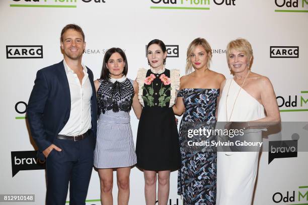 Sean Kleier, KK Glick, Jill Kargman, Abby Elliott and Joanna Cassidy attend The Cinema Society & Kargo host the Season 3 Premiere of Bravo's "Odd Mom...