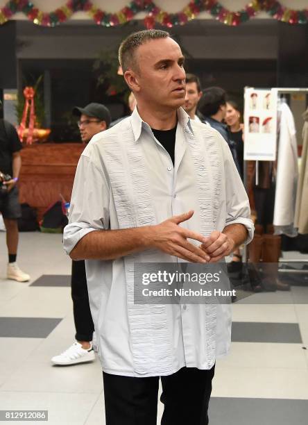 Designer Raf Simons attends the Raf Simons - Front Row/Backstage at NYFW: Men's July 2017 on July 11, 2017 in New York City.