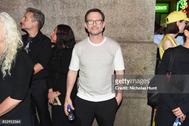 Christian Slater attends the Raf Simons - Front Row/Backstage at NYFW: Men's July 2017 on July 11, 2017 in New York City.