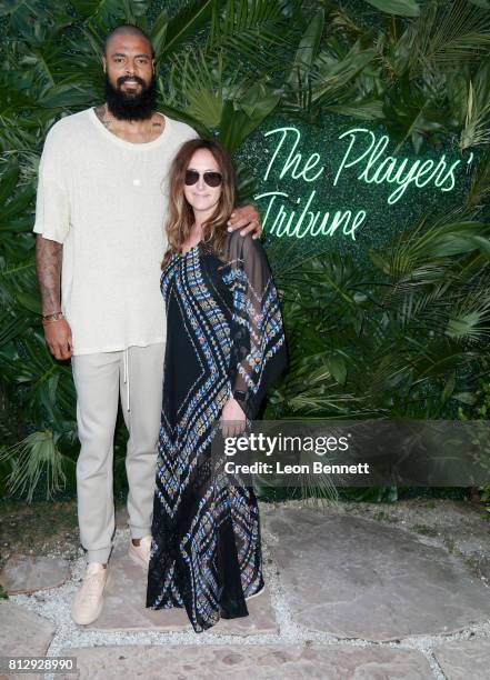 Player Tyson Chandler and Jaymee Messler attend The Players' Tribune Hosts Players' Night Out 2017 at The Beverly Hills Hotel on July 11, 2017 in...