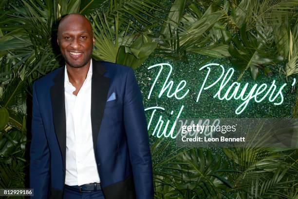 Player Lamar Odom attends The Players' Tribune Hosts Players' Night Out 2017 at The Beverly Hills Hotel on July 11, 2017 in Beverly Hills, California.
