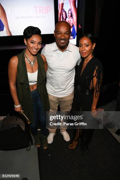 Big Tigger and Jada Pinkett Smith at "Girls Trip" Atlanta special screening at SCADshow on July 11, 2017 in Atlanta, Georgia.