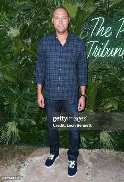 Player Derek Jeter attends The Players' Tribune Hosts Players' Night Out 2017 at The Beverly Hills Hotel on July 11, 2017 in Beverly Hills,...