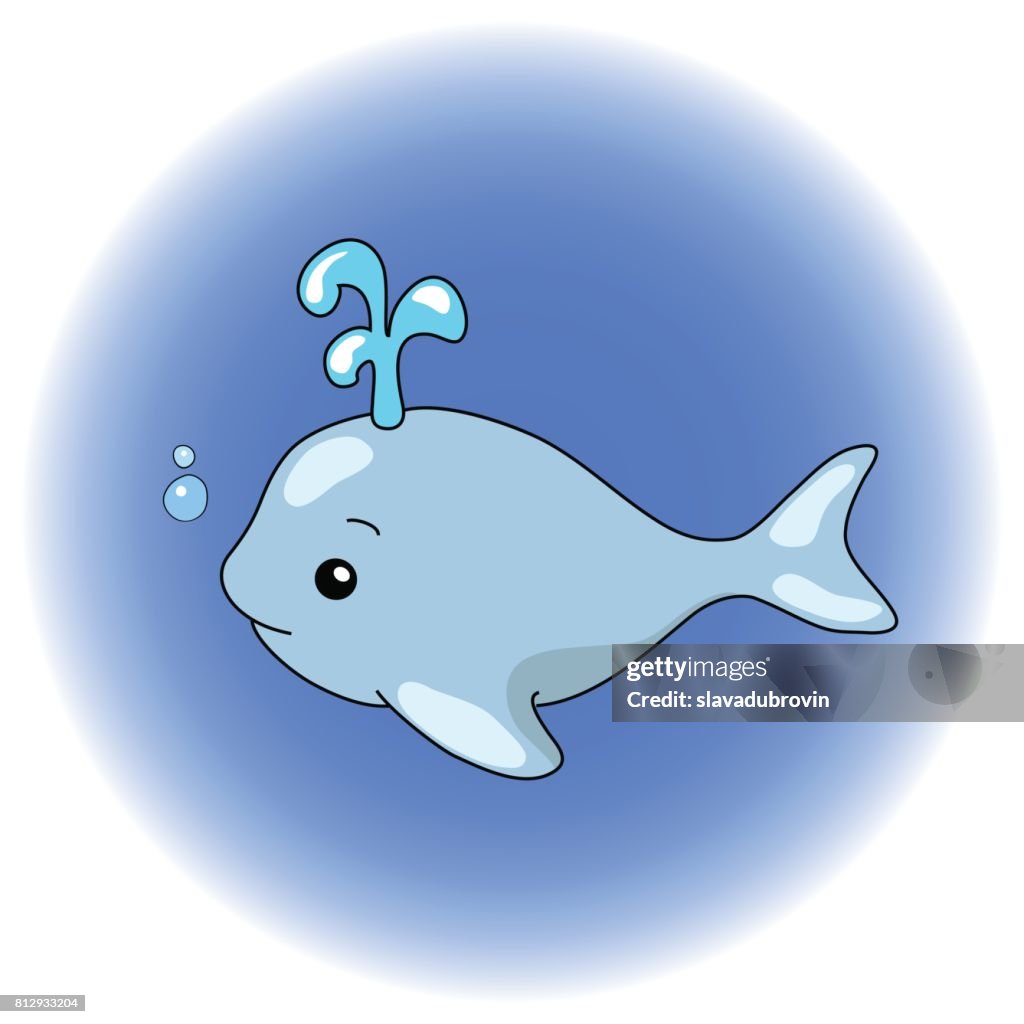 Ilustración De Vector De Dibujos Animados Cute Ballena Handdrawn Símbolo  Animal De Mar Ilustración de stock - Getty Images